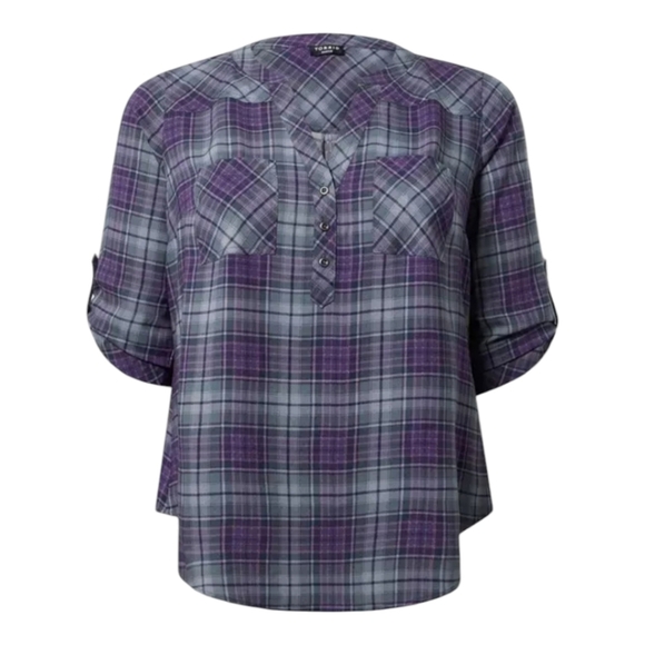 NEW! Torrid Harper 3/4 Sleeve Pullover Blouse Size M/L - Picture 4 of 11